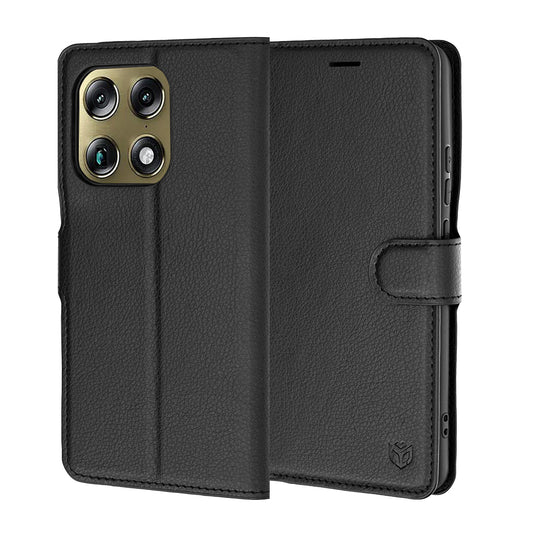 Futrola za Motorola Edge 70 Ultra / Signature, Techsuit, Leather Folio, Crna