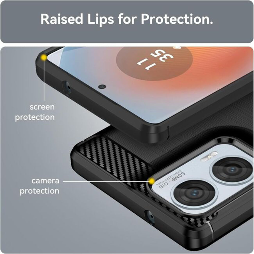 Futrola za Motorola Moto E15 / G05, Techsuit, Karbon, Crna