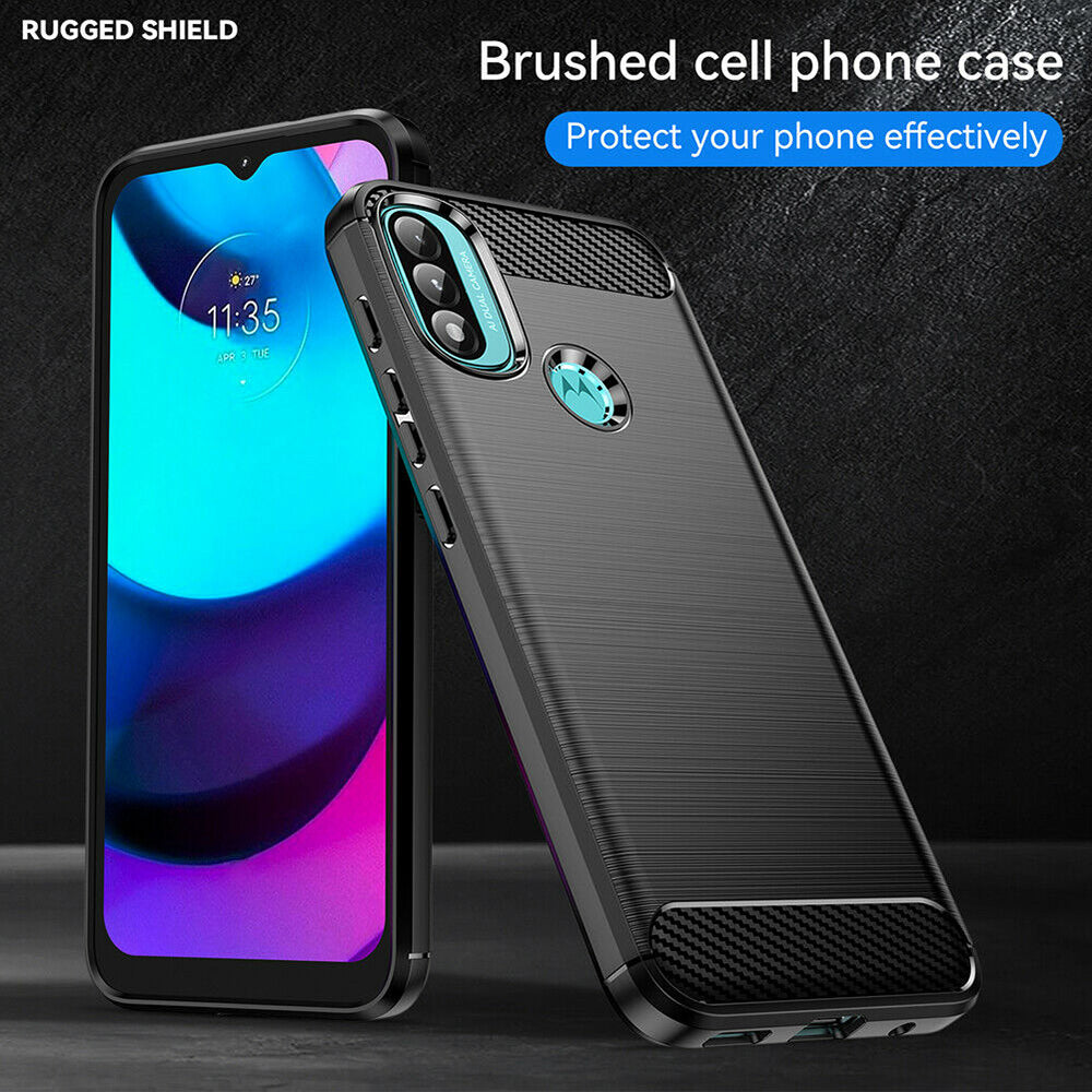 Futrola za Motorola Moto E40 / E30 / E20, Techsuit, Karbon, Crna