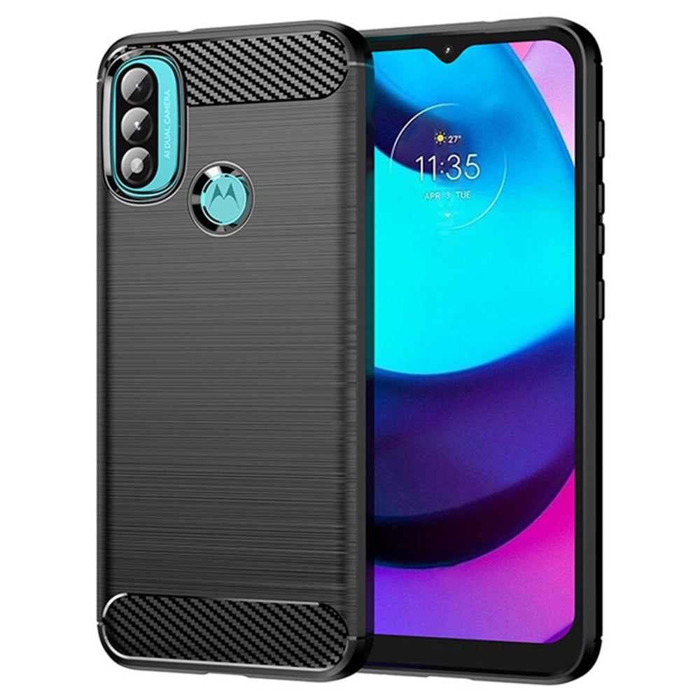 Futrola za Motorola Moto E40 / E30 / E20, Techsuit, Karbon, Crna