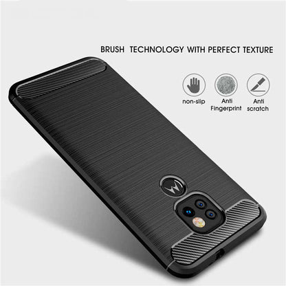 Futrola za Motorola Moto E7 Plus / G9 Play, Techsuit, Karbon, Crna