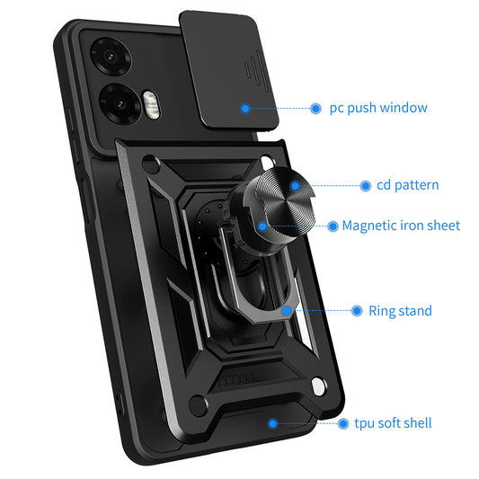 Futrola za Motorola Moto G35, Techsuit, CamShield, Crna