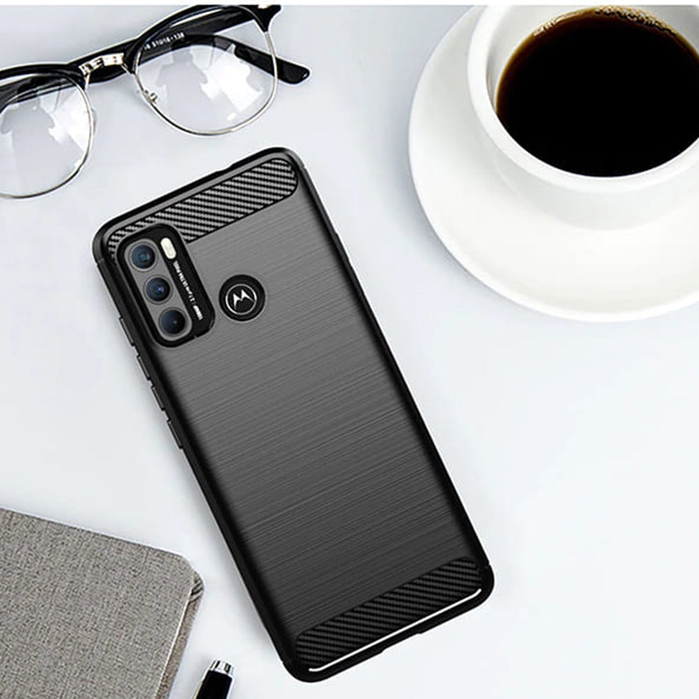 Futrola za Motorola Moto G60, Techsuit, Karbon, Crna