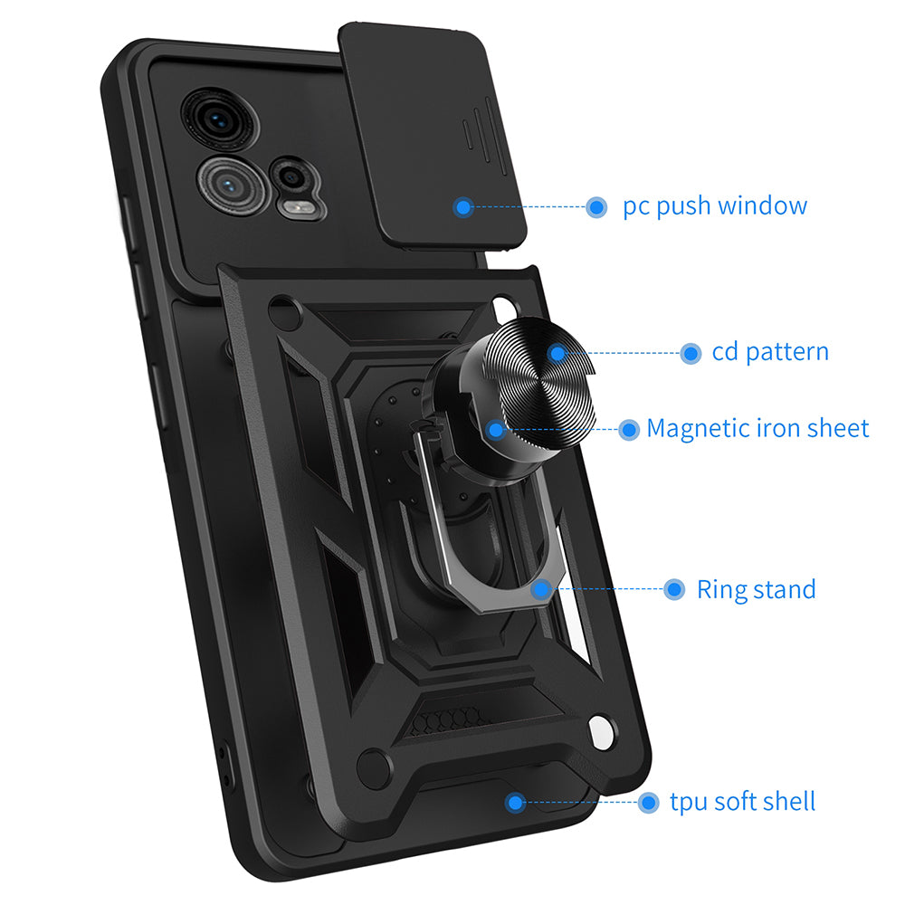 Futrola za Motorola Moto G72, Techsuit, CamShield, Crna