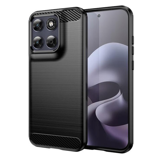 Futrola za Motorola Moto G77 / G67, Techsuit, Karbon, Crna