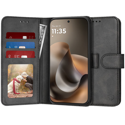 Futrola za Motorola Moto G77 / G67, Techsuit, Diary Book, Crna