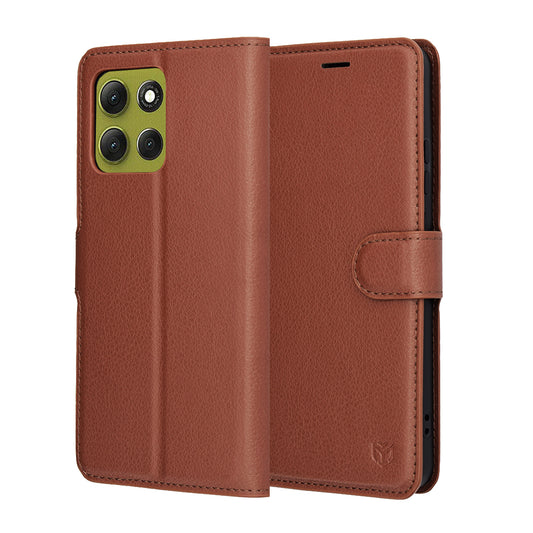 Futrola za Motorola Moto G86, Techsuit, Leather Folio, Braon