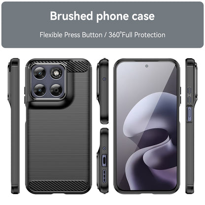 Futrola za Motorola Moto G87, Techsuit, Karbon, Crna