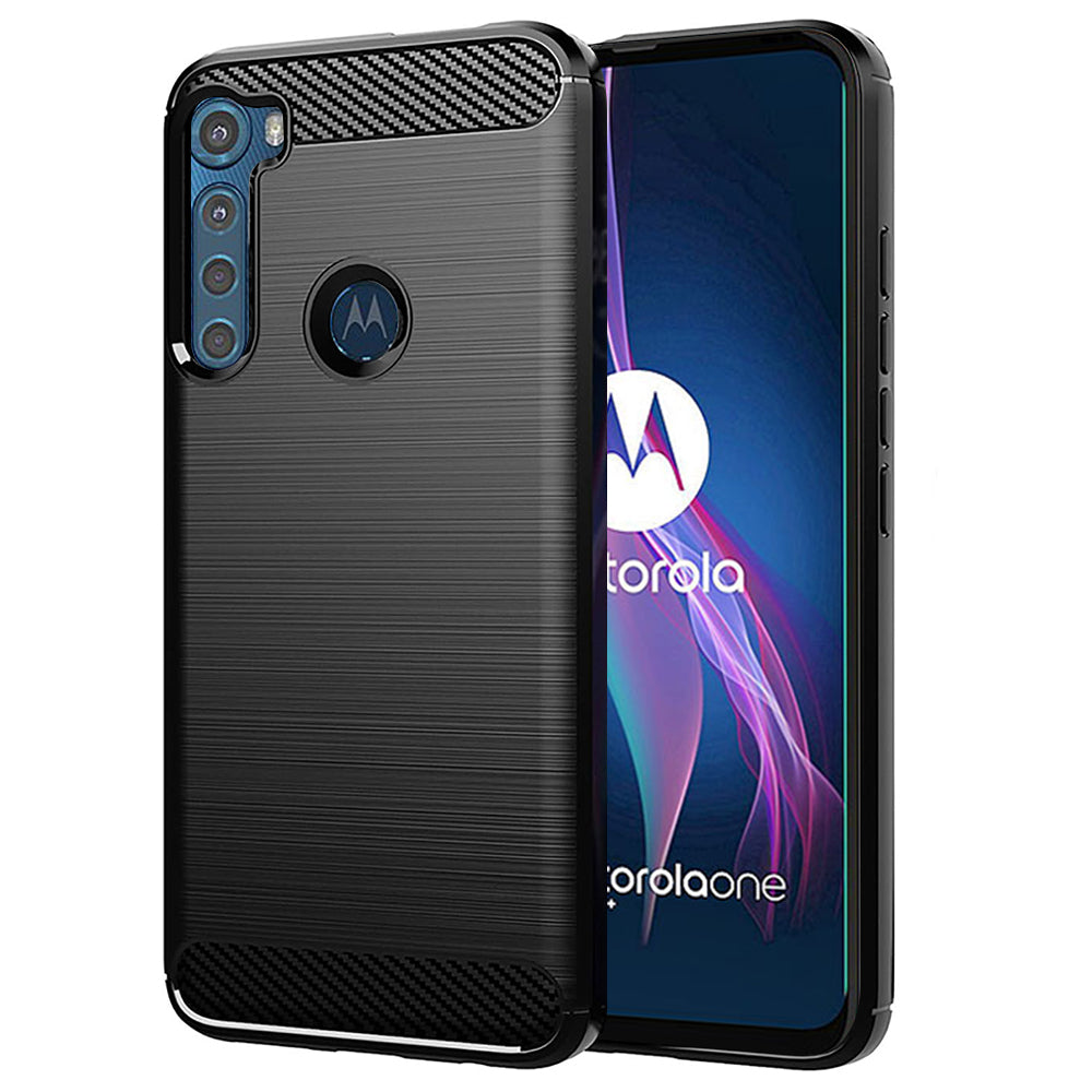 Futrola za Motorola One Fusion+, Techsuit, Karbon, Crna