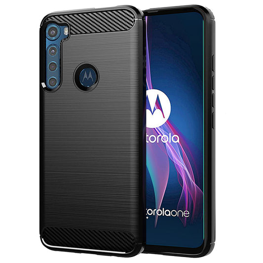Futrola za Motorola One Fusion+, Techsuit, Karbon, Crna