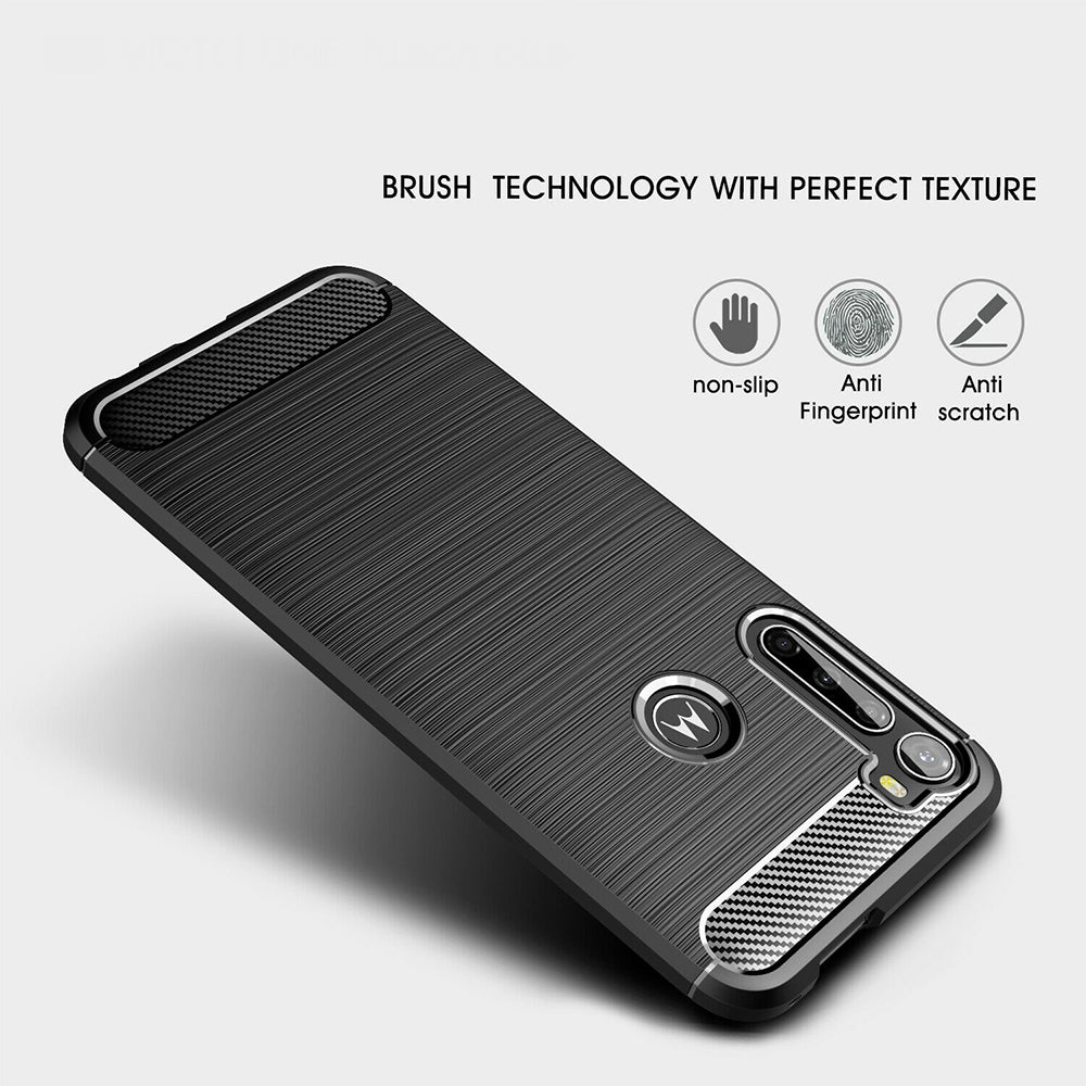 Futrola za Motorola One Fusion+, Techsuit, Karbon, Crna