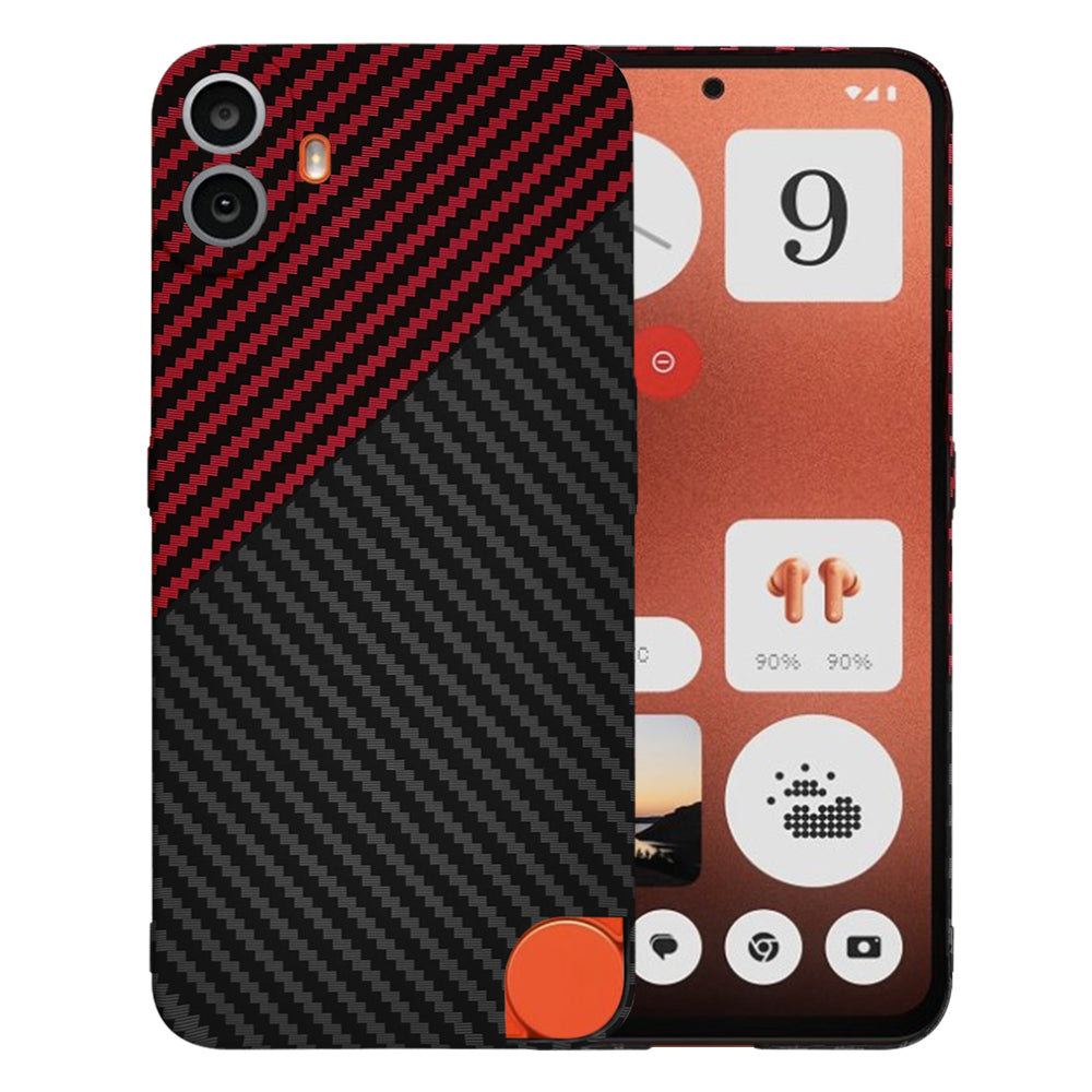Futrola za Nothing CMF Phone 1, Techsuit, Carbonite FiberShell, Crno Crvena