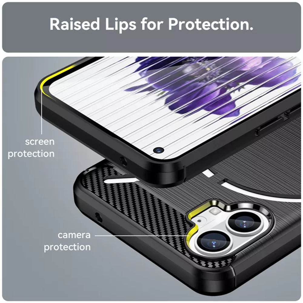 Futrola za Nothing Phone (1), Techsuit, Karbon, Crna