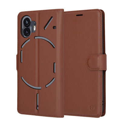 Futrola za Nothing Phone (2), Techsuit, Leather Folio, Braon
