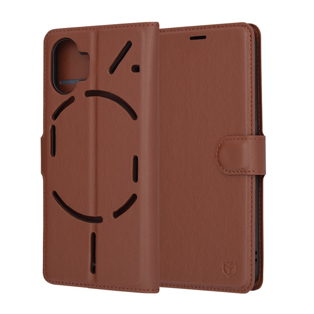 Futrola za Nothing Phone (2), Techsuit, Leather Folio, Braon