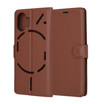 Futrola za Nothing Phone (2), Techsuit, Leather Folio, Braon