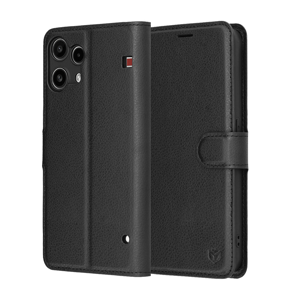 Futrola za Nothing Phone (3a) Lite, Techsuit, Leather Folio, Crna