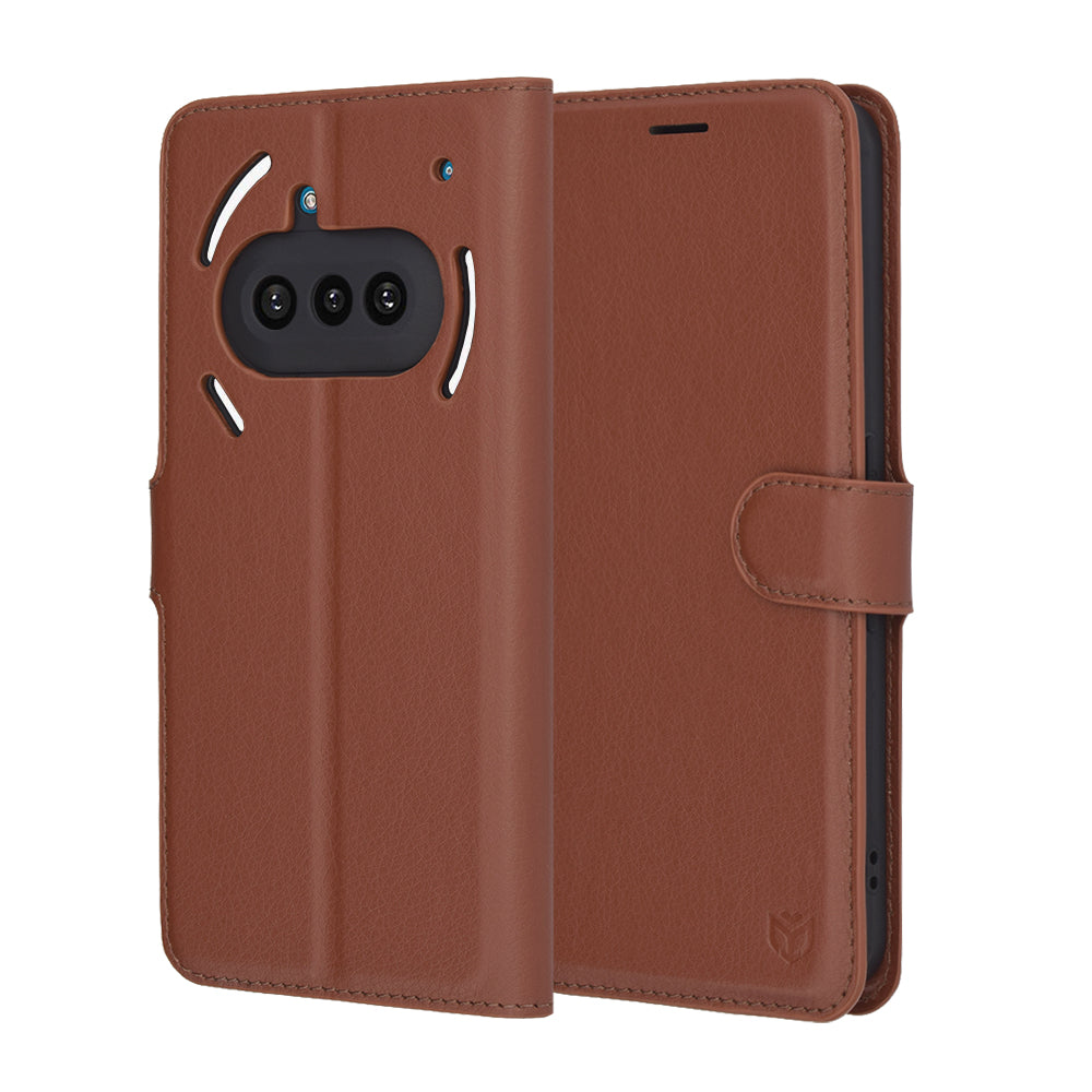 Futrola za Nothing Phone (3a), Techsuit, Leather Folio, Braon
