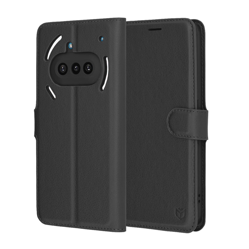 Futrola za Nothing Phone (3a), Techsuit, Leather Folio, Crna