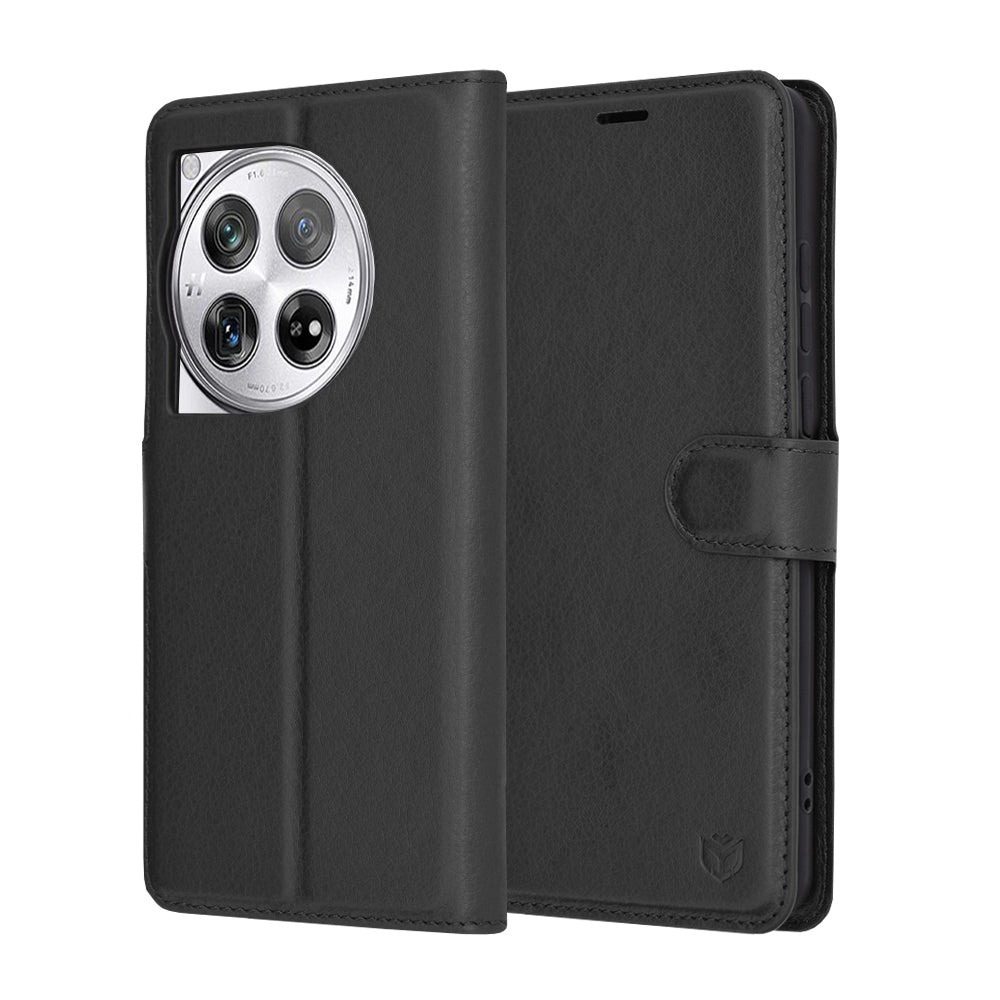 Futrola za OnePlus 12, Techsuit, Leather Folio, Crna