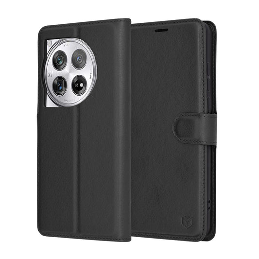 Futrola za OnePlus 12, Techsuit, Leather Folio, Crna