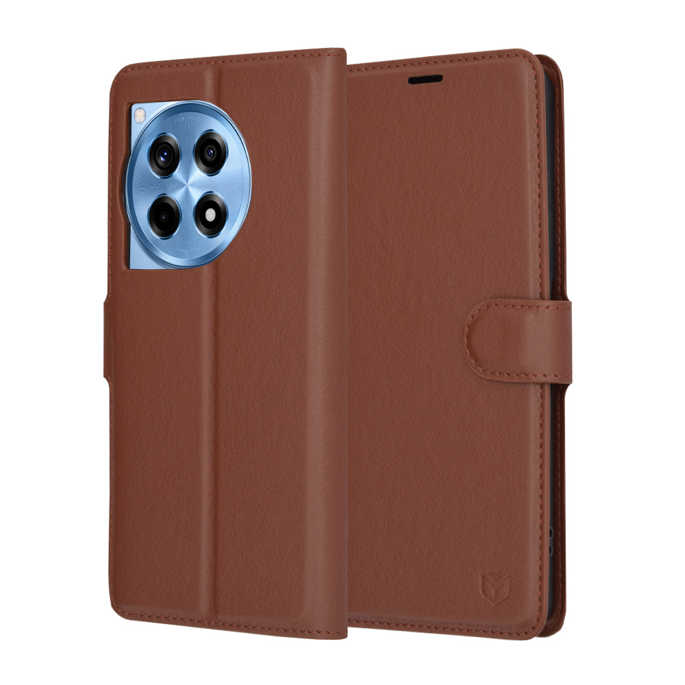 Futrola za OnePlus 12R, Techsuit, Kožna Folio, Braon