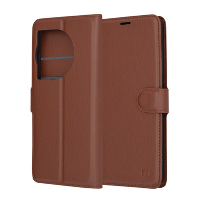 Futrola za OnePlus 12R, Techsuit, Kožna Folio, Braon
