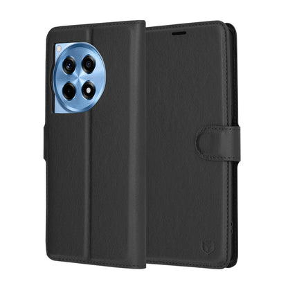 Futrola za OnePlus 12R, Techsuit, Leather Folio, Crna