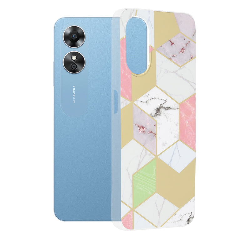 Futrola za Oppo A17, Techsuit, Marble, Ljubičasta