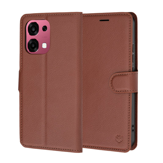 Futrola za Oppo A6 Pro 5G / A6 Pro 4G, Techsuit, Kožna Folio, Braon