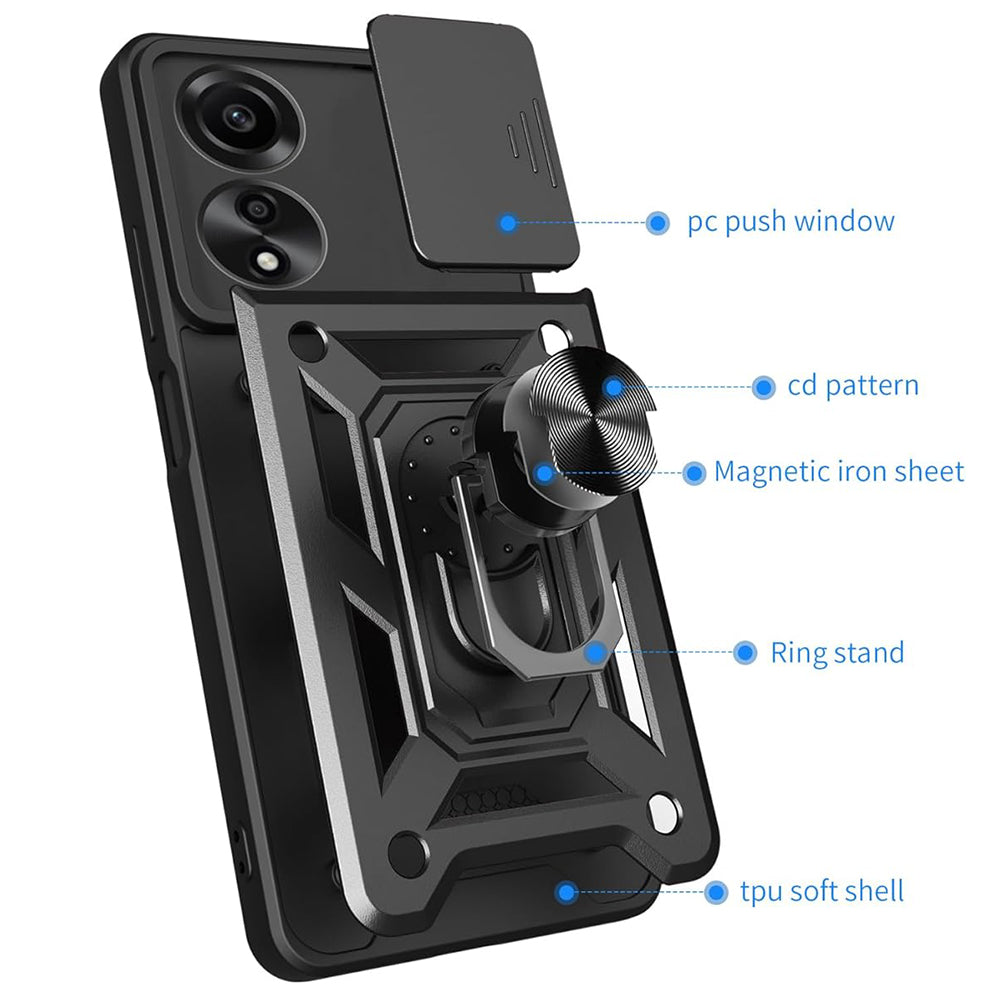 Futrola za Oppo A60, Techsuit, CamShield, Crna