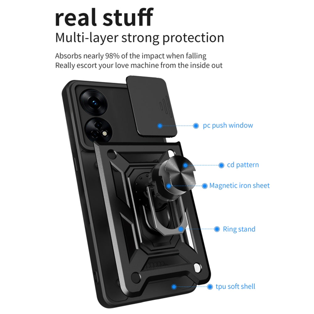 Futrola za Oppo A78 4G, Techsuit, CamShield, Crna