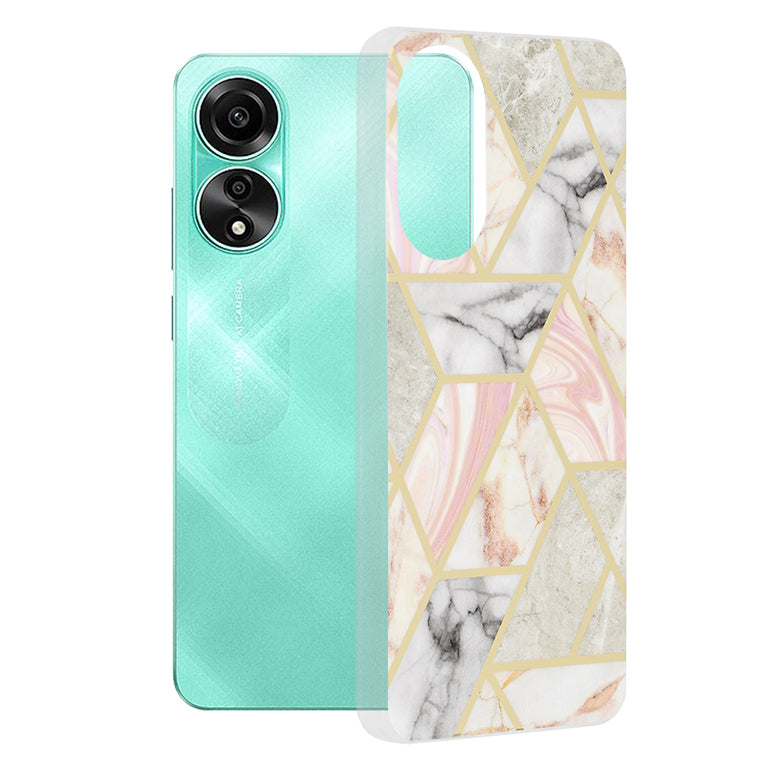 Futrola za Oppo A78 4G, Techsuit, Marble, Roze