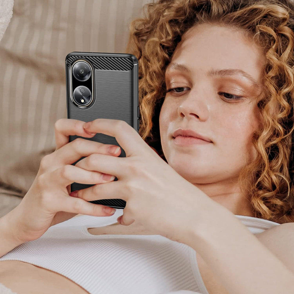 Futrola za Oppo A98, Techsuit, Karbon, Crna