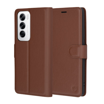 Futrola za Oppo Reno12, Techsuit, Leather Folio, Braon