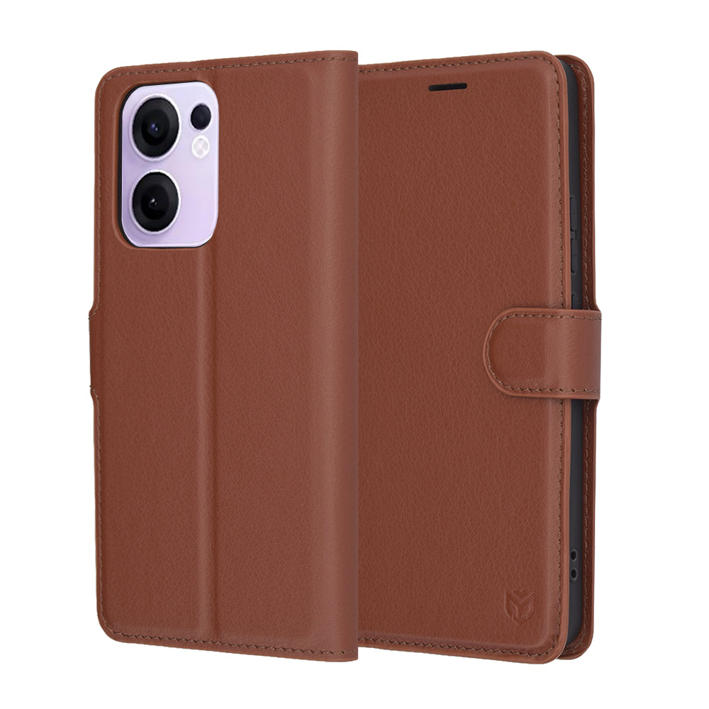 Futrola za Oppo Reno13 FS 5G / Reno13 F 4G / Reno13 F, Techsuit, Kožna Folio, Braon
