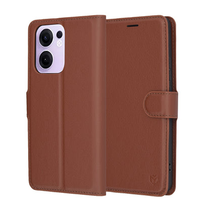 Futrola za Oppo Reno13 FS 5G / Reno13 F 4G / Reno13 F, Techsuit, Kožna Folio, Braon
