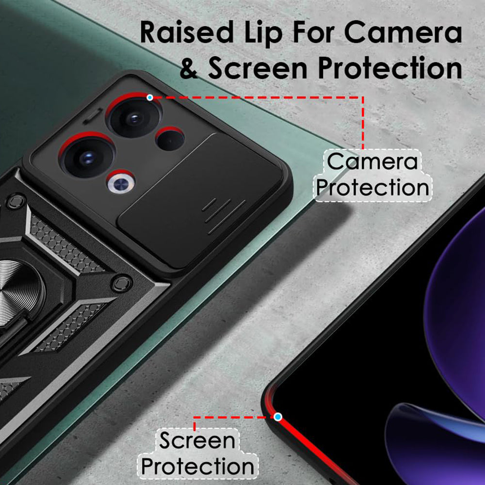 Futrola za Oppo Reno13, Techsuit, CamShield, Crna
