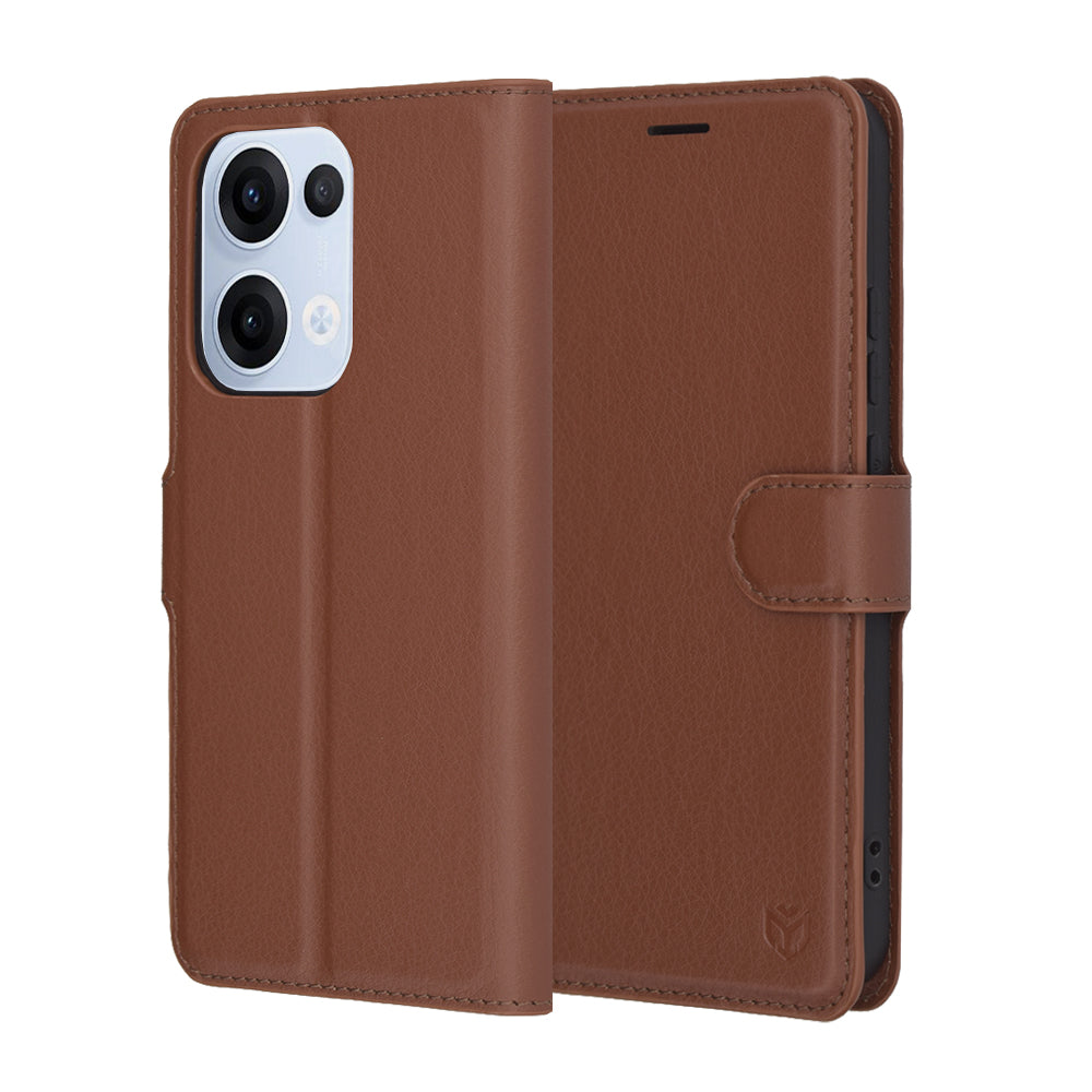 Futrola za Oppo Reno13, Techsuit, Leather Folio, Braon