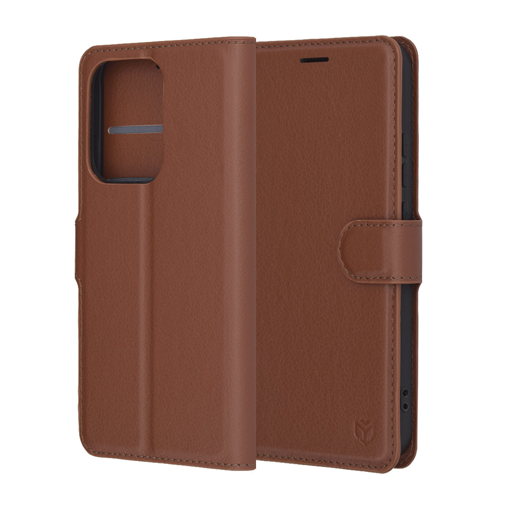 Futrola za Oppo Reno13, Techsuit, Leather Folio, Braon