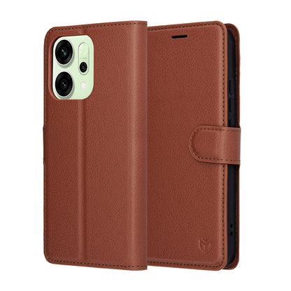 Futrola za Oppo Reno14, Techsuit, Leather Folio, Braon