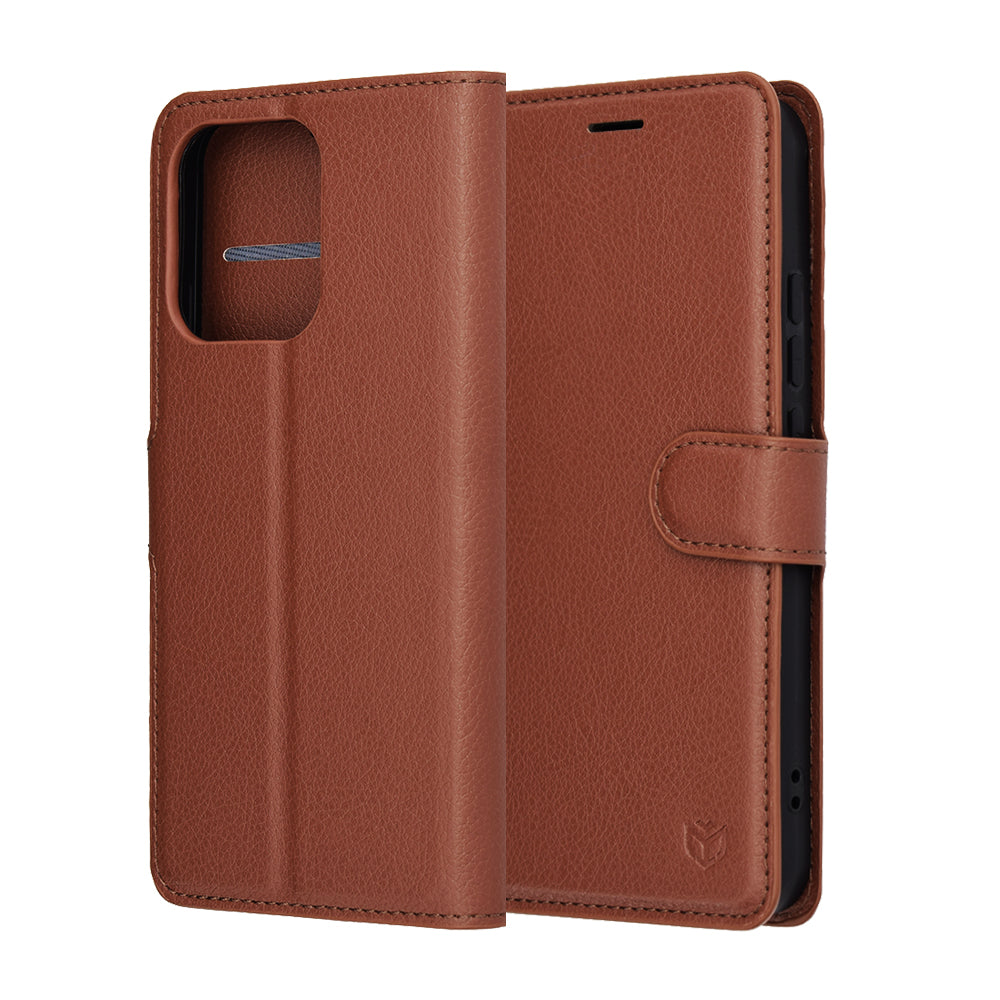 Futrola za Oppo Reno14, Techsuit, Leather Folio, Braon