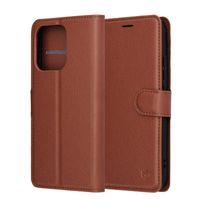 Futrola za Oppo Reno14, Techsuit, Leather Folio, Braon