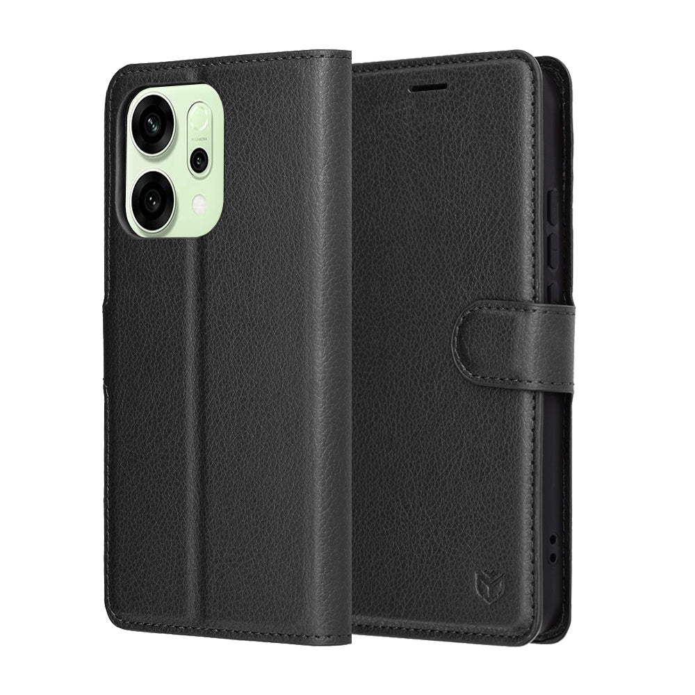 Futrola za Oppo Reno14, Techsuit, Leather Folio, Crna