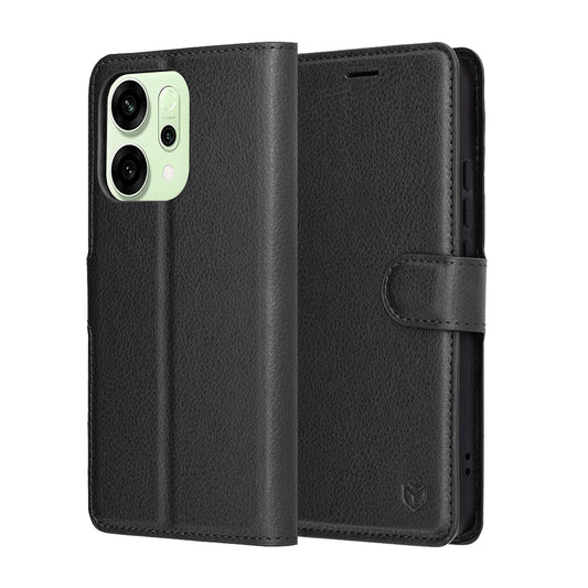 Futrola za Oppo Reno14, Techsuit, Leather Folio, Crna