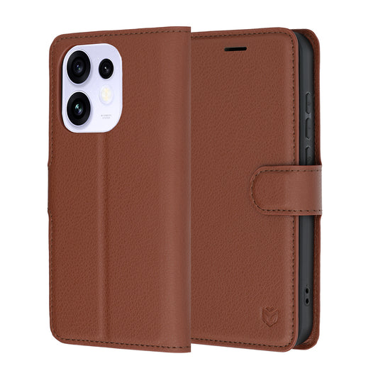 Futrola za Oppo Reno16 / Reno16 Pro, Techsuit, Leather Folio, Braon