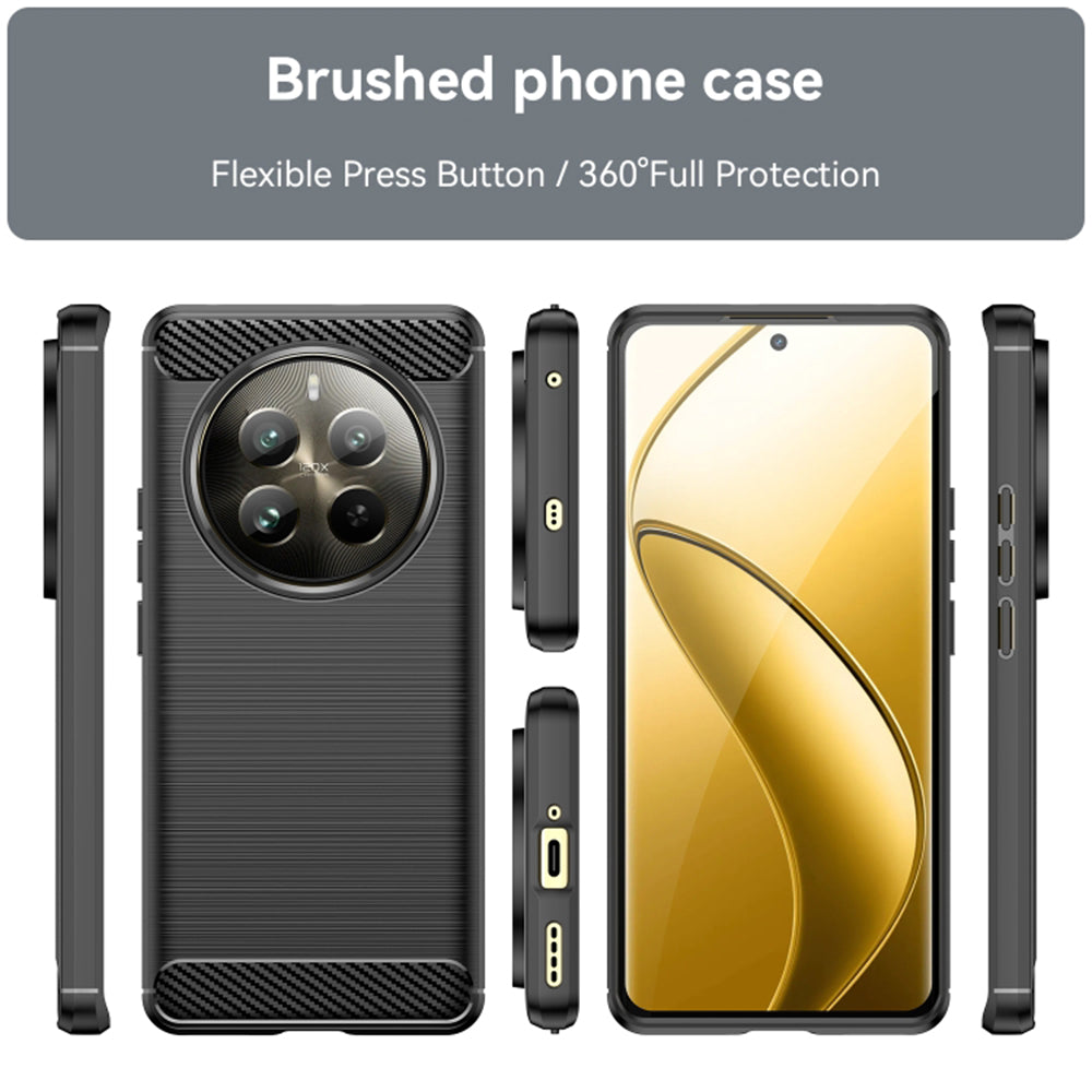 Futrola za Realme 12 Pro / 12 Pro+, Techsuit, Karbon, Crna