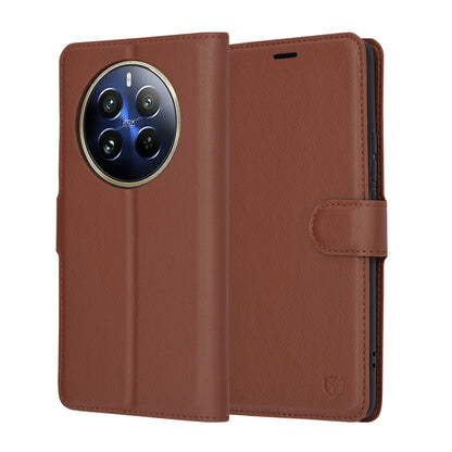 Futrola za Realme 12 Pro / 12 Pro+, Techsuit, Kožna Folio, Braon