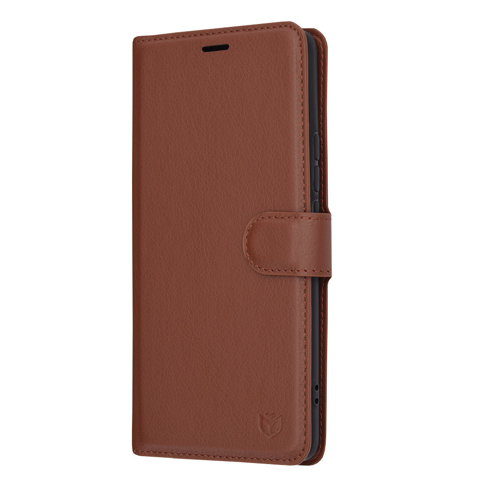 Futrola za Realme 12 Pro / 12 Pro+, Techsuit, Kožna Folio, Braon