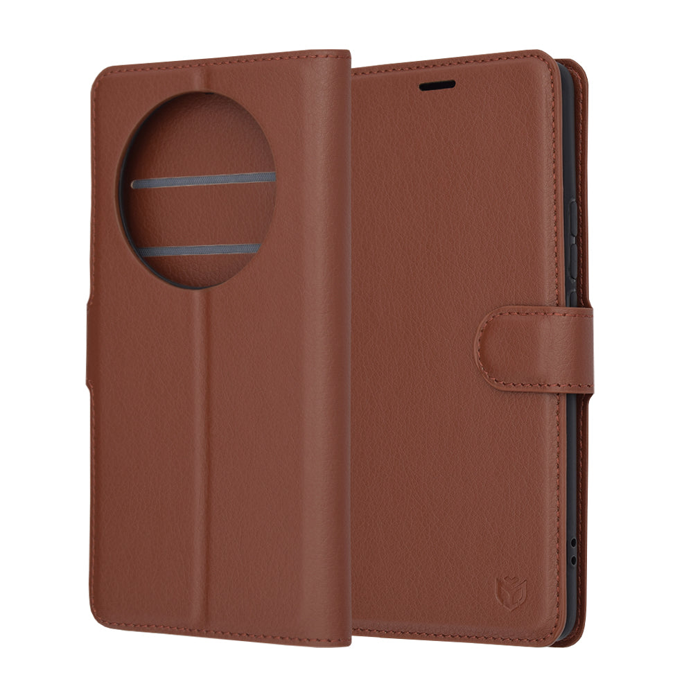 Futrola za Realme 12 Pro / 12 Pro+, Techsuit, Kožna Folio, Braon